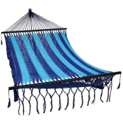 Sunnydaze Decor Sunnydaze Heavy-Duty Deluxe Hand-Woven Cotton American-Style Mayan Hammock With Spreader Bars - 770 Lb Weight Capacity -Sunnydaze Decor GUEST 0136c36c e5de 43c3 8f50 1a10e5a4075b