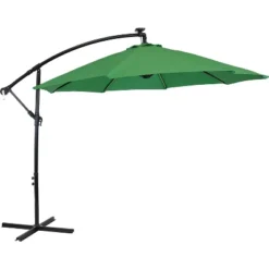 Sunnydaze Decor Sunnydaze Outdoor Steel Cantilever Offset Patio Umbrella With Solar LED Lights, Air Vent, Crank, And Base - 9' -Sunnydaze Decor GUEST 0198fb0f 1642 467b 9d0f 174e99a2ca27