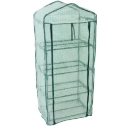 Sunnydaze Decor Sunnydaze Outdoor Portable Growing Rack 4-Tier Greenhouse With Roll-Up Door - 4 Shelves - Green -Sunnydaze Decor GUEST 020acdbb 0945 401f a9fc 3ffca33b7fdb
