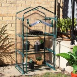 Sunnydaze Decor Sunnydaze Outdoor Portable Growing Rack 3-Tier Greenhouse With Roll-Up Door - 3 Shelves - Clear 15 Sunnydaze Decor Sunnydaze Outdoor Portable Growing Rack 3-Tier Greenhouse With Roll-Up Door - 3 Shelves - Clear -Sunnydaze Decor GUEST 02ad0fca 99ad 45c2 bce5 478ac93a8b31