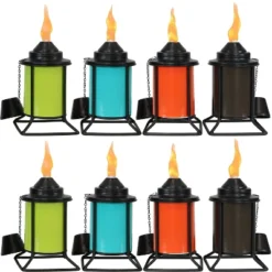 Sunnydaze Decor Sunnydaze Outdoor Metal Patio Deck Poolside Lawn Tabletop Torch Set - Green, Blue, Orange, And Brown -Sunnydaze Decor GUEST 0486d27e 6d9e 4755 b24d f3bf0184429c