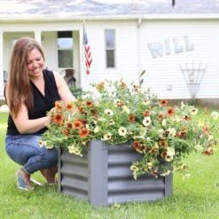 Sunnydaze Decor Sunnydaze Raised Powder-Coated Steel Garden Bed Kit For Plants, Flowers, Herbs, Fruits And Vegetables - 22" Square X 16" Deep -Sunnydaze Decor GUEST 049bc790 d12d 4f29 b590 acc0ece53088