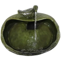 Sunnydaze Decor Sunnydaze Outdoor Solar Powered Glazed Ceramic Dove Water Fountain With Submersible Pump And Filter - 7" - Green -Sunnydaze Decor GUEST 05ef818f b17d 42dd 882c 2698aaf40e06