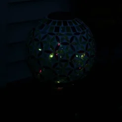 Sunnydaze Decor Sunnydaze Blue Cool Blooms Glass Mosaic Indoor/Outdoor Gazing Globe With Solar Light - 10" Diameter - Blue And Green -Sunnydaze Decor GUEST 06e90cbc 79ca 47a6 adfa 3ab6e9839845