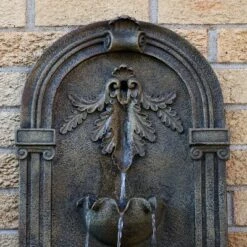 Sunnydaze Decor Sunnydaze 27"H Solar-Powered Polystone Florence Outdoor Wall-Mount Water Fountain -Sunnydaze Decor GUEST 07fdcf7f 75f8 461e 8ead 4d26ecf78df3