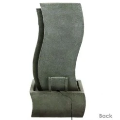 Sunnydaze Decor Sunnydaze 31"H Electric Resin Contemporary Curves Outdoor Water Fountain With LED Lights -Sunnydaze Decor GUEST 08f55c0a f462 49c8 8898 0e5ef81c231a