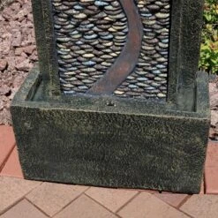 Sunnydaze Decor Sunnydaze 39"H Electric Polyresin And Fiberglass Modern Road Column Outdoor Water Fountain With LED Lights -Sunnydaze Decor GUEST 097de81e 2099 4286 b0db 4eb3c7681758