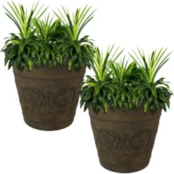 Sunnydaze Decor Sunnydaze Indoor/Outdoor Patio, Garden, Or Porch Weather-Resistant Double-Walled Arabella Flower Pot Planter - 20" -Sunnydaze Decor GUEST 0c0ece2b 4cf3 4745 a452 f391f10b9394