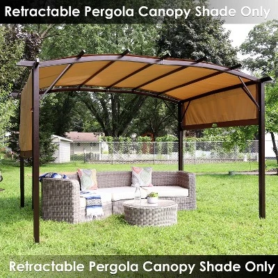 Sunnydaze Decor Sunnydaze 9 X 12 Polyester Retractable Pergola Canopy Shade 4 Sunnydaze Decor Sunnydaze 9 X 12 Polyester Retractable Pergola Canopy Shade - Image 4
