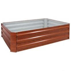Sunnydaze Decor Sunnydaze Raised Corrugated Galvanized Steel Rectangle Garden Bed For Plants, Vegetables, And Flowers - 47" W X 11.75" H -Sunnydaze Decor GUEST 0ead0bcf fee1 4b2b 88a3 631bc7b306cb