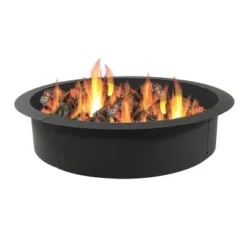 Sunnydaze Decor Sunnydaze Outdoor Heavy-Duty Steel Portable Above Ground Or In-Ground Round Fire Pit Liner Ring - Black -Sunnydaze Decor GUEST 0fb10b97 5564 4230 818a b4576c415c9c