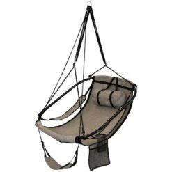 Sunnydaze Decor Sunnydaze Outdoor Olefin Hanging Hammock Chair Swing With Armrests, Side Pouch, Pillow, And Footrest - Beige -Sunnydaze Decor GUEST 1015be33 6dc0 4de2 9ca5 ec599c60175f