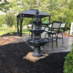 Sunnydaze Decor Sunnydaze 52"H Electric Fiberglass And Resin 4-Tier Pineapple Top Outdoor Water Fountain -Sunnydaze Decor GUEST 1261298a c849 4180 9e34 e9813ab90cf9