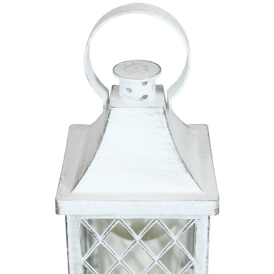 Sunnydaze Decor Sunnydaze 10" Ligonier White Traditional Style Plastic And Glass Battery Operated Indoor LED Candle Lantern 4pk 3 Sunnydaze Decor Sunnydaze 10" Ligonier White Traditional Style Plastic And Glass Battery Operated Indoor LED Candle Lantern 4pk - Image 3