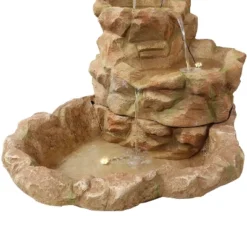 Sunnydaze Decor Sunnydaze 41"H Electric Fiberglass Stone Springs Outdoor Water Fountain With LED Lights -Sunnydaze Decor GUEST 13e78340 7471 464f adc8 843ade3530e3