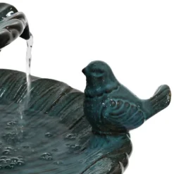 Sunnydaze Decor Sunnydaze 27"H Electric Green Ceramic 2-Tier Resting Birds Outdoor Water Fountain -Sunnydaze Decor GUEST 143e6c3b 6dc2 49dd 98e0 20d5b0b462a2