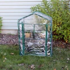 Sunnydaze Decor Sunnydaze Outdoor Portable Growing Rack 2-Tier Greenhouse With PVC Roll-Up Door - 2 Shelves - Clear -Sunnydaze Decor GUEST 14d4fac3 ee2f 447d a06d f691318e856a