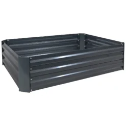 Sunnydaze Decor Sunnydaze Raised Corrugated Galvanized Steel Rectangle Garden Bed For Plants, Vegetables, And Flowers - 47" W X 11.75" H -Sunnydaze Decor GUEST 1790d005 361e 46b2 8573 72356eb3f5fe
