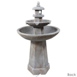 Sunnydaze Decor Sunnydaze 40"H Electric Polyresin 2-Tiered Pagoda Outdoor Water Fountain With LED Light -Sunnydaze Decor GUEST 18c97287 f278 4b19 9f16 397ef9c436ed