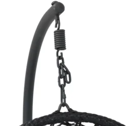 Sunnydaze Decor Sunnydaze Outdoor Resin Wicker Patio Cordelia Hanging Basket Egg Chair Swing With Cushion, Headrest, And Steel Stand Set- 3pc -Sunnydaze Decor GUEST 1ad530b7 bdde 4ecd 8814 e0fa5e913ac8