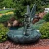 Sunnydaze Decor Sunnydaze 30"H Electric Fiberglass Fairy Shell Outdoor Water Fountain