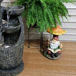 Sunnydaze Decor Sunnydaze Bernard The Bookworm Resin Indoor/Outdoor Garden Gnome With Mushroom And Solar Light - 16" H -Sunnydaze Decor GUEST 1c3f1dd1 d828 4198 8908 b53af07b4c53