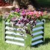 Sunnydaze Decor Sunnydaze Outdoor Lawn And Garden Galvanized Steel Square Raised Vegetable Garden Or Flower Bed Planter Kit - 22" - Silver