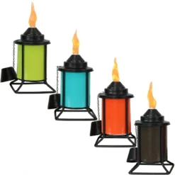 Sunnydaze Decor Sunnydaze Outdoor Metal Patio Deck Poolside Lawn Tabletop Torch Set - Green, Blue, Orange, And Brown -Sunnydaze Decor GUEST 1d58dbd3 1203 4f11 bd14 6bf3abb51789