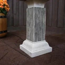 Sunnydaze Decor Sunnydaze 26"H Electric Resin 2-Tier Outdoor Square Bird Bath Water Fountain With LED Lights -Sunnydaze Decor GUEST 1dd29e5f 17b7 4e27 9753 62973644122c