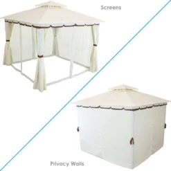 Sunnydaze Decor Sunnydaze Soft Top Rectangle Patio Gazebo With Screens And Privacy Walls For Backyard, Garden Or Deck -Sunnydaze Decor GUEST 1e2915f3 9fd1 4b45 8a37 518f91c5c53f