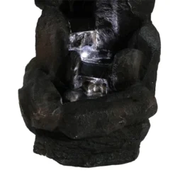 Sunnydaze Decor Sunnydaze Outdoor Solar Powered Rock Falls Water Fountain With Battery Backup, Submersible Pump, And LED Lights - 22" -Sunnydaze Decor GUEST 2470745f 6e69 46f9 b3e7 afd0f5986530