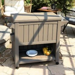 Sunnydaze Decor Sunnydaze Rolling Patio Serving Cart With Prep Table, Cooler And Storage -Sunnydaze Decor GUEST 26f0a31a 5d3b 42c8 b823 bb41cd3fb5c3