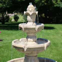 Sunnydaze Decor Sunnydaze 48"H Electric Fiberglass 3-Tier Outdoor Water Fountain -Sunnydaze Decor GUEST 2ae0fd52 be4b 4713 9141 e1714d1984b9