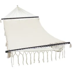Sunnydaze Decor Sunnydaze Deluxe American Style Hand-Woven Cotton And Nylon Mayan Hammock With Stand - 400 Lb Weight Capacity/15' Stand -Sunnydaze Decor GUEST 2af0289c db0f 499c a6f7 4b4e665698fb
