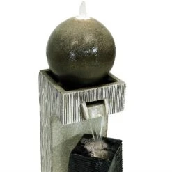 Sunnydaze Decor Sunnydaze 35"H Electric Polyresin Modern Artistry Column Outdoor Water Fountain With LED Lights -Sunnydaze Decor GUEST 2b8e09ec f5f2 4983 97b5 617b0b66af86