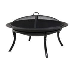 Sunnydaze Decor Sunnydaze Outdoor Portable Camping Or Backyard Folding Round Fire Pit Bowl With Spark Screen, Log Poker, Folding Stand, And Carrying Case Cover - 29" -Sunnydaze Decor GUEST 2baefce2 b329 4ac6 81c2 29376b1984d3