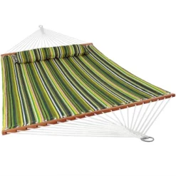 Sunnydaze Decor Sunnydaze Two-Person Quilted Fabric Hammock With Spreader Bars - 450 Lb Weight Capacity -Sunnydaze Decor GUEST 2bdfd0f9 2181 4818 b666 1ff88ab2eb1a