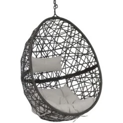Sunnydaze Decor Sunnydaze Outdoor Resin Wicker Patio Caroline Lounge Hanging Basket Egg Chair With Cushions - 2pc -Sunnydaze Decor GUEST 2f67dac3 653d 4035 a656 2a9704b06c75