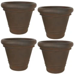 Sunnydaze Decor Sunnydaze Crozier Polyresin Outdoor/Indoor Heavy-Duty Double-Walled Fade-Resistant Flower Pot Planter - 16" Diameter - Rust -Sunnydaze Decor GUEST 2f9a6627 225f 4aa2 a153 fee26ad8cc7f