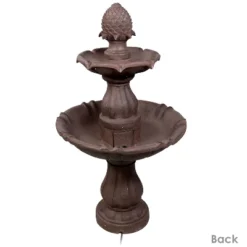 Sunnydaze Decor Sunnydaze 38"H Electric Polyresin And Fiberglass 2-Tier Curved Plinth Outdoor Water Fountain -Sunnydaze Decor GUEST 312ad144 f62e 48e9 833d ea4db0408fc6