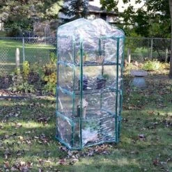 Sunnydaze Decor Sunnydaze Outdoor Portable Growing Rack 4-Tier Greenhouse With Roll-Up Door - 4 Shelves - Clear -Sunnydaze Decor GUEST 330f486c 0c01 4661 9e9e c23124157402