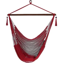 Sunnydaze Decor Sunnydaze Caribbean Style Extra Large Hanging Rope Hammock Chair Swing For Backyard And Patio -Sunnydaze Decor GUEST 33bc2a5d b72b 468a b95a 9ffa7262b1ca