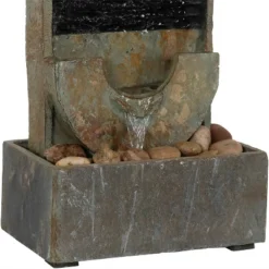 Sunnydaze Decor Sunnydaze Indoor Home Office Contemporary Soothing Half Moon Stone Slate Cascading Tabletop Water Fountain - 16" -Sunnydaze Decor GUEST 352df1f1 0493 4541 aa1c da17bc414e84