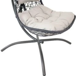 Sunnydaze Decor Sunnydaze Outdoor Resin Wicker Patio Phoebe Hanging Basket Egg Chair Swing With Cushions And Headrest- 2pc -Sunnydaze Decor GUEST 36f9966c 55af 4e2b 91ef 11805f523c21