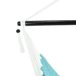 Sunnydaze Decor Sunnydaze Polyester Rope Hanging Caribbean-Style Hammock Chair Swing For Patio, Porch, Or Yard - Lagoon Stripes -Sunnydaze Decor GUEST 385b6a32 f369 459b b733 5677be5f9340