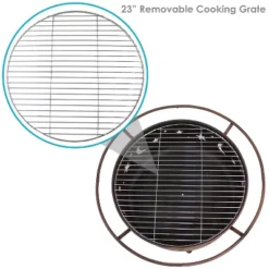 Sunnydaze Decor Sunnydaze Outdoor Camping Or Backyard Round Cosmic Stars And Moons Fire Pit With Cooking Grill Grate, Spark Screen, And Log Poker - 30" -Sunnydaze Decor GUEST 39759020 88f9 4a78 a4c6 2b3bfaeb4e1c