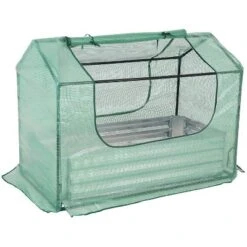 Sunnydaze Decor Sunnydaze Steel Raised Garden Bed With Greenhouse Cover - Green -Sunnydaze Decor GUEST 3b6cd409 49c1 487a acc4 7b870bbc16a6