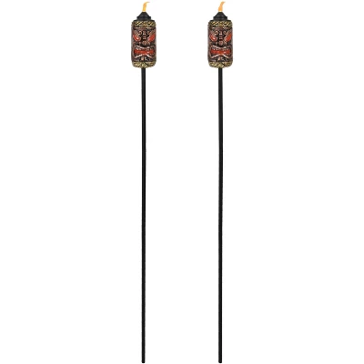Sunnydaze Decor Sunnydaze Outdoor 3-in-1 Adjustable Height Tiki Face Patio And Lawn Torch Light Set 4 Sunnydaze Decor Sunnydaze Outdoor 3-in-1 Adjustable Height Tiki Face Patio And Lawn Torch Light Set - Image 4