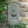 Sunnydaze Decor Sunnydaze 31"H Electric Polystone Rosette Leaf Outdoor Wall-Mount Water Fountain