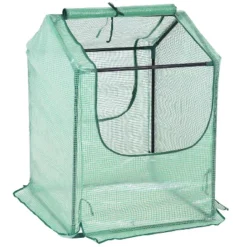 Sunnydaze Decor Sunnydaze Mini Greenhouse With 2 Zippered Side Doors - Green -Sunnydaze Decor GUEST 3bd67667 91a3 4f5a b9f5 2b53999c91c3